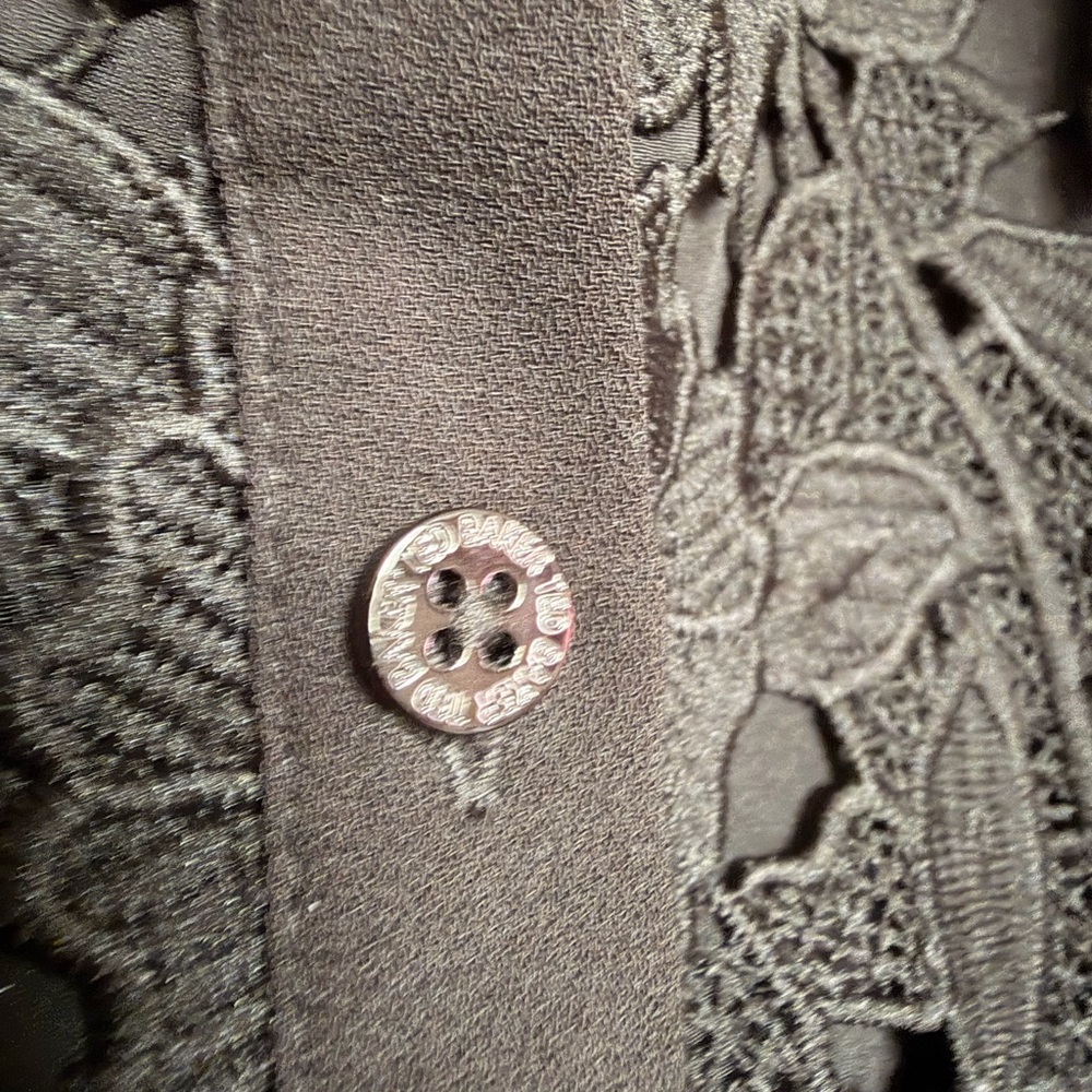 Ted Baker Black Floral Lace Button-Up Blouse - Picture 7 of 8